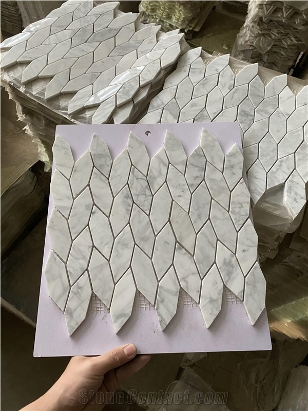 Natural China White Marble Mosaic Tiles For Bathroom