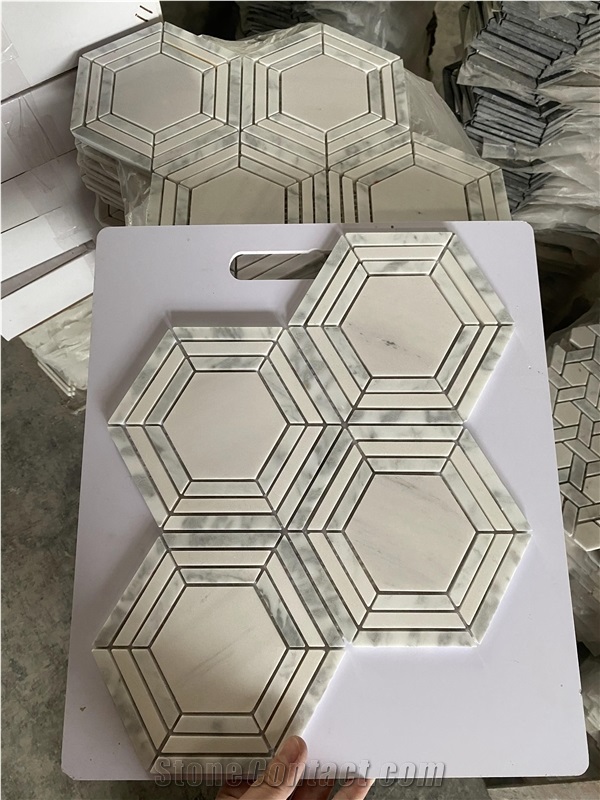 Natural Color Grey Marble Mosaic Tiles