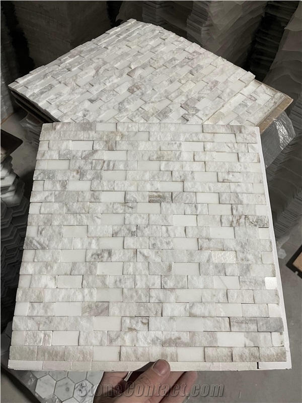 Natural Grey Marble Mosaic Tiles For Bathroom