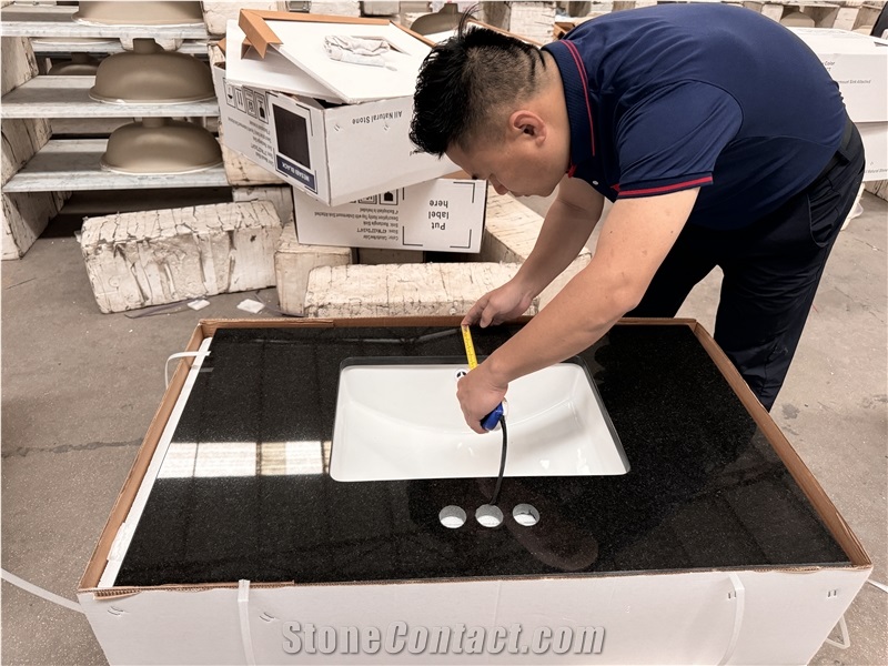 Shanxi Black Granite Vanity Tops With Undermount Sink