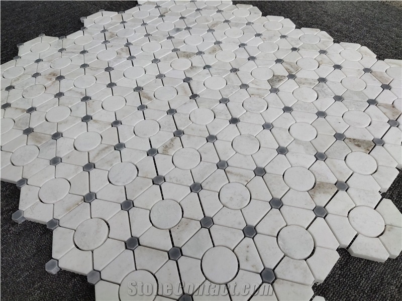 White Marble Pattern Mosaic Tiles