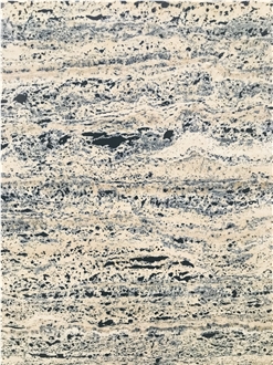 Beige Travertine Slabs Filled Black Epoxy Dark Resin Facade