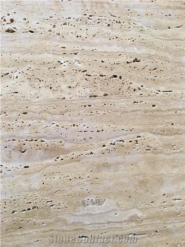 Fluted Beige Classic Travertine Slabs For Wall Facade Decor
