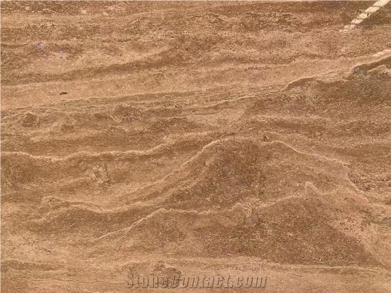 Fluted Noce Travertine Slabs For Kitchen Wall Facade Decor