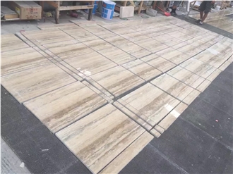 Italian Silver Travertine Wall Tiles For Kitchen Facade