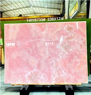 Rose Pink Onyx Slabs Transparent Pink Onyx For Bathroom