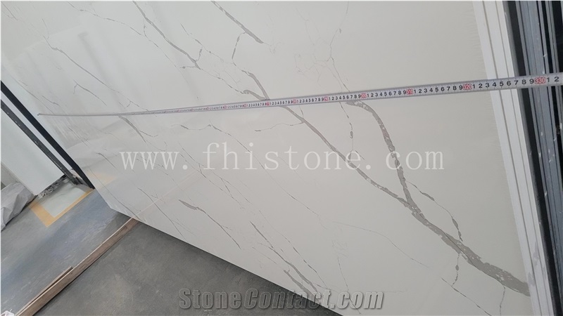 White With Grey Veins Statuary Quartz Engineered Stone