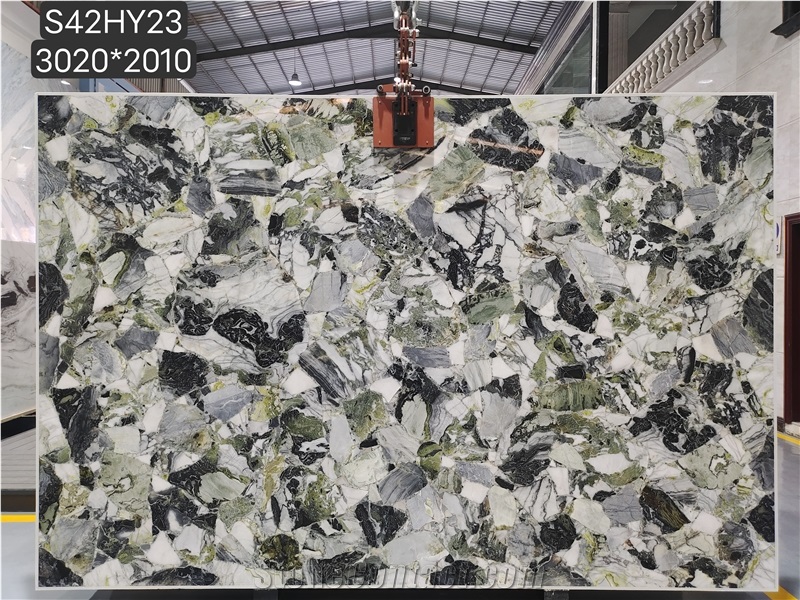China White Beauty Lux Marble Green Jade  Floor Tile