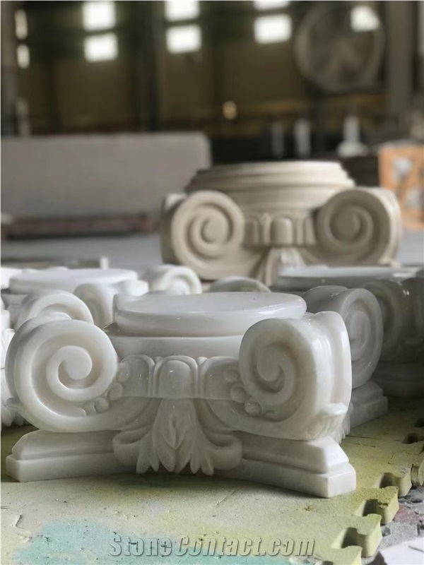 Roman Column Panels Namibian White Rhino Marble