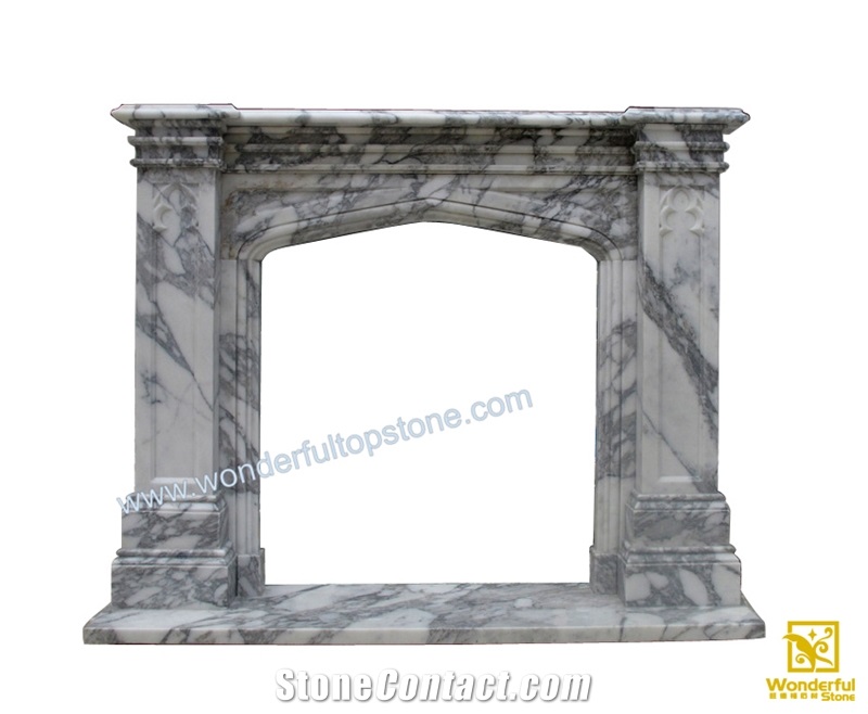 Italian Arabescato Marble Fireplaces