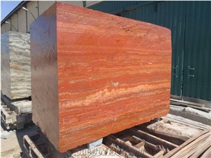 Red Travertine Blocks