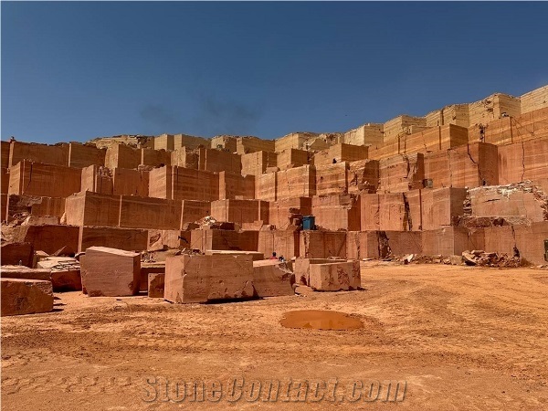 Red Travertine Blocks