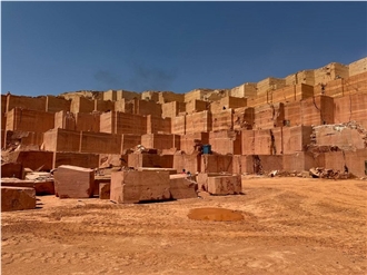 Red Travertine Blocks
