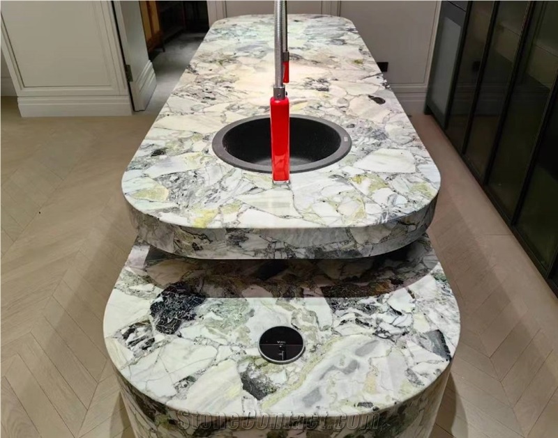 Ice Green Marble For Kitchen Countertop Home Decor Products