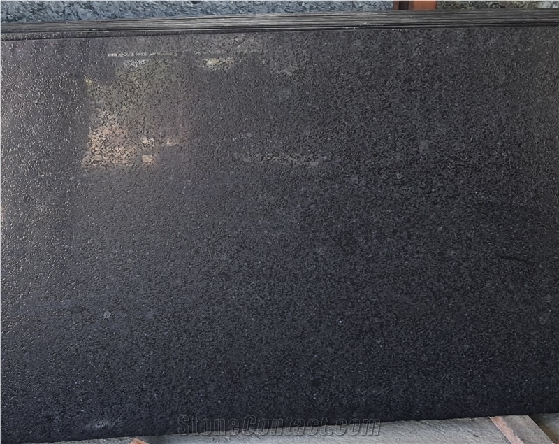 R Black Granite Leathered Slabs