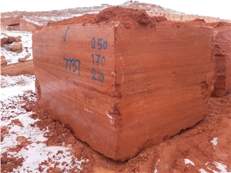 Red Travertine Blocks