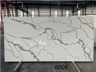 Classic Calacatta Quartz Slabs High Quality Engineered