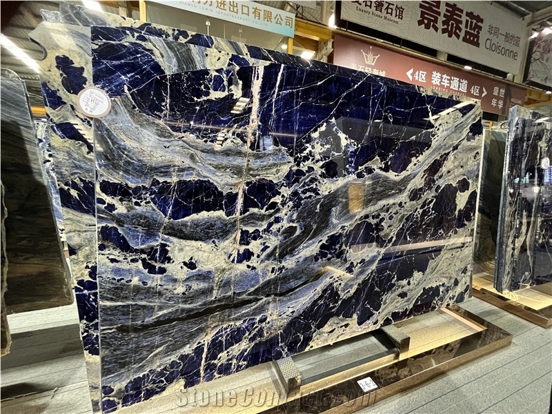 Luxury GLM Blue Cloisonne Marble Slabs For House Decoration
