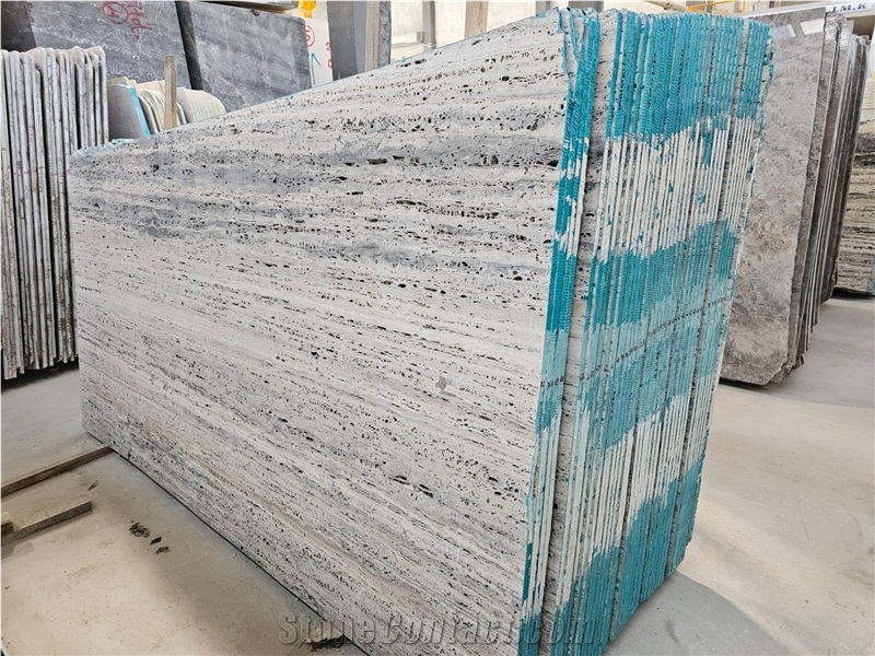 Iran Silver Travertine Slabs - 22085