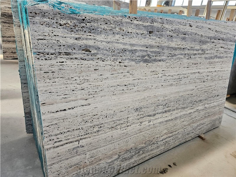 Iran Silver Travertine Slabs - 22085