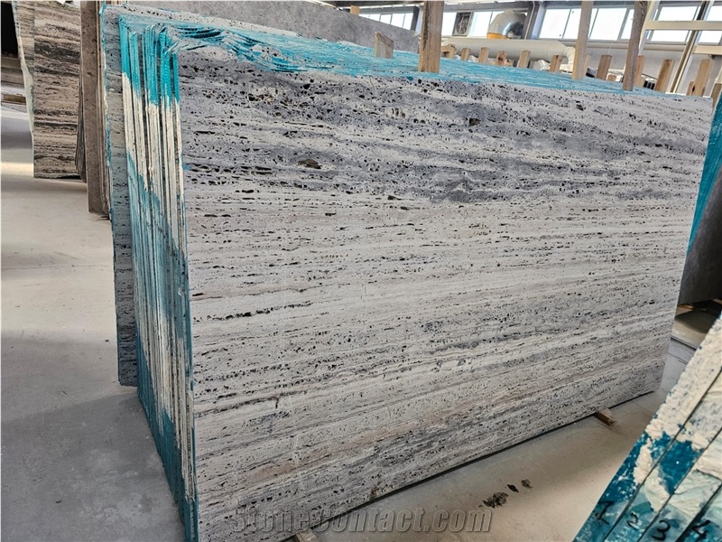 Iran Silver Travertine Slabs - 22085