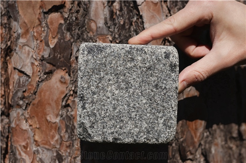 Ukrainian Gabbro Diabase Dark Magma Sawn And Tumbled Cubes
