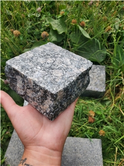 Ukrainian Granite Pink Leopard, Split Sides, Top Flame Cubes