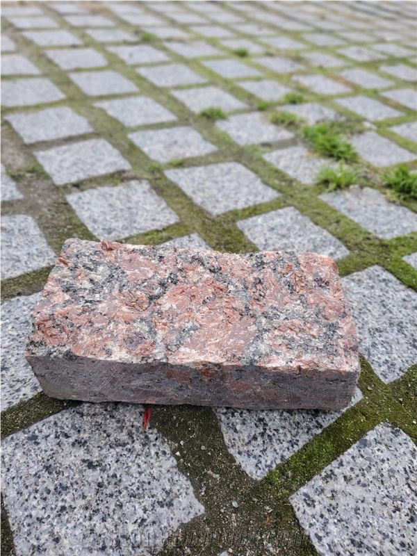 Ukrainian Granite Red Crystal Split Top Cubes