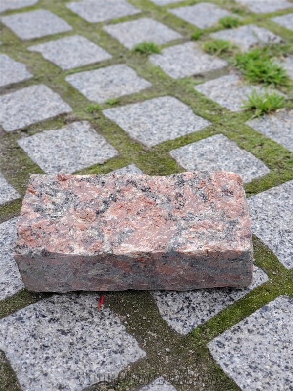 Ukrainian Granite Red Crystal Split Top Cubes