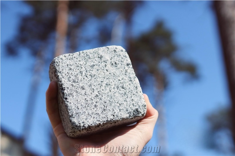 Ukrainian Granite White House Sawn-Tumbled  Cubes