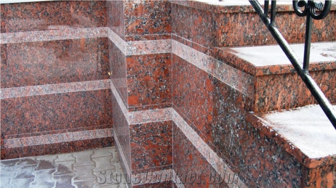 Ukrainian Grenite Red Crystal Block Steps