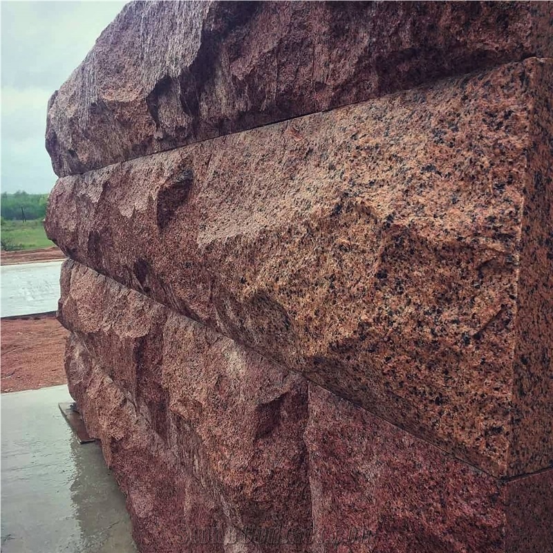 Ukrainian Red Pomegranate Granite Split Wall Stone