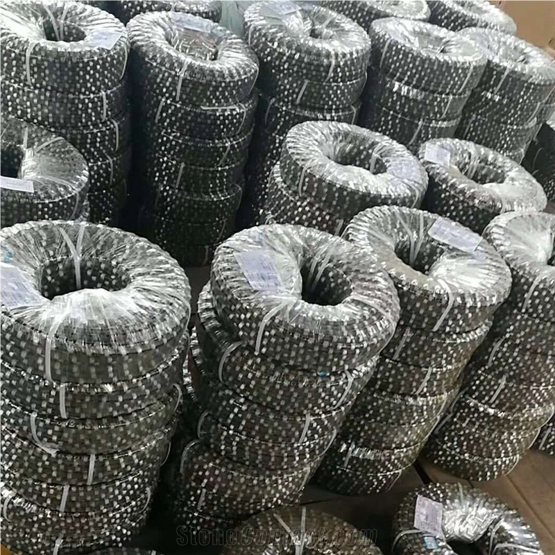 Rubber Coated Quarry Diamond Wire Saw Rope For Mining