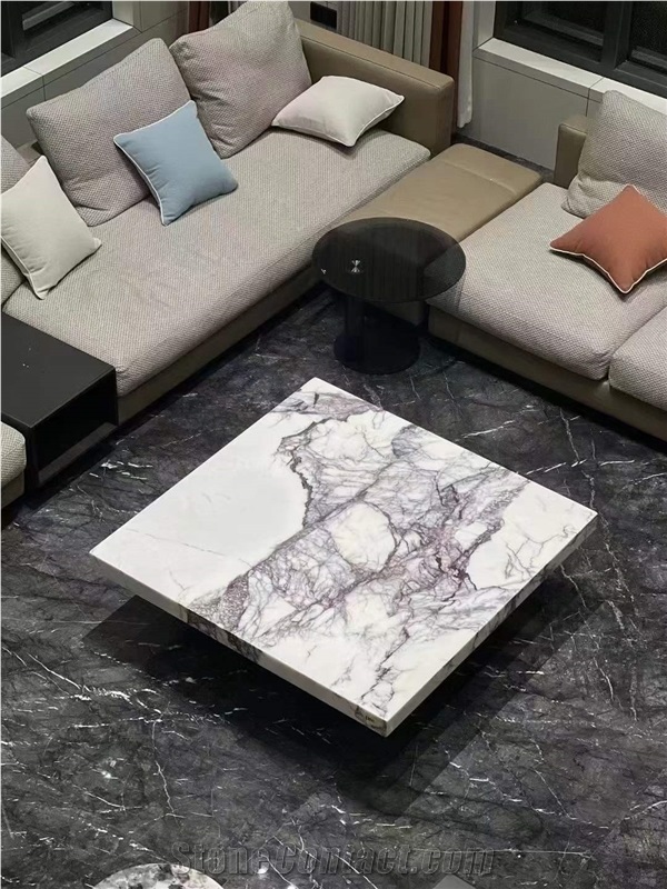 Milas White Lilac Marble For Interior Table Top
