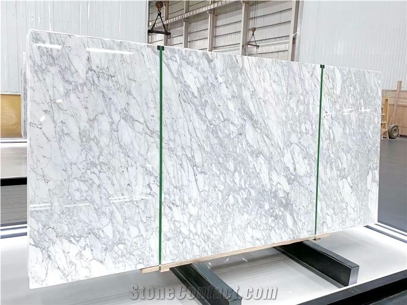 White Carrara C Supreme Polished Marble Slabs