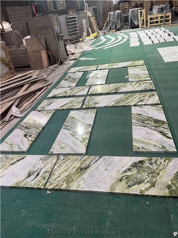 China Green Marble Wall Tiles For Interior Project