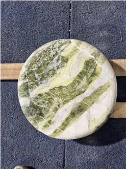 Solid Green Marble Polished Urban Seating
