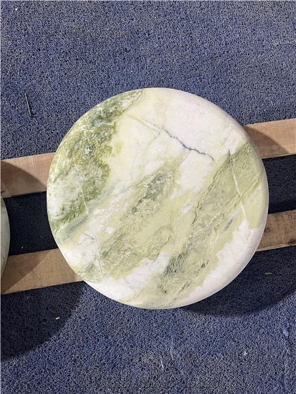 Solid Green Marble Polished Urban Seating