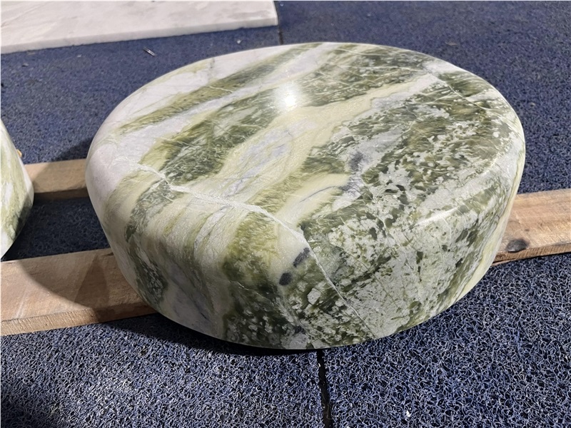 Solid Green Marble Polished Urban Seating