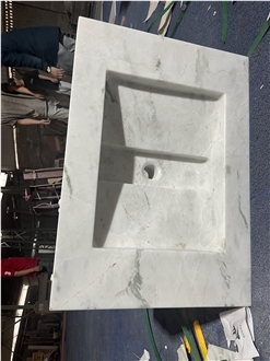 White Marble Polished Wash Basin For Hotel Decoration