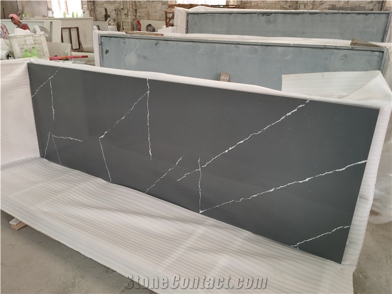Calacatta Grey Kitchen Artificial Stone Prefab Countertop