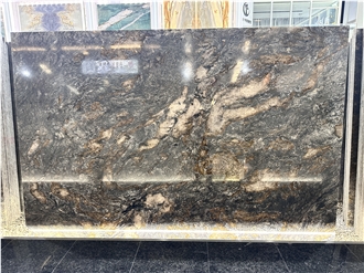 Brazil Black Platinum Diamond Gold Granite Slabs