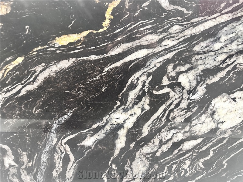 Brazil Cosmic Gold Granite Black Gold Titanium Granite Slabs