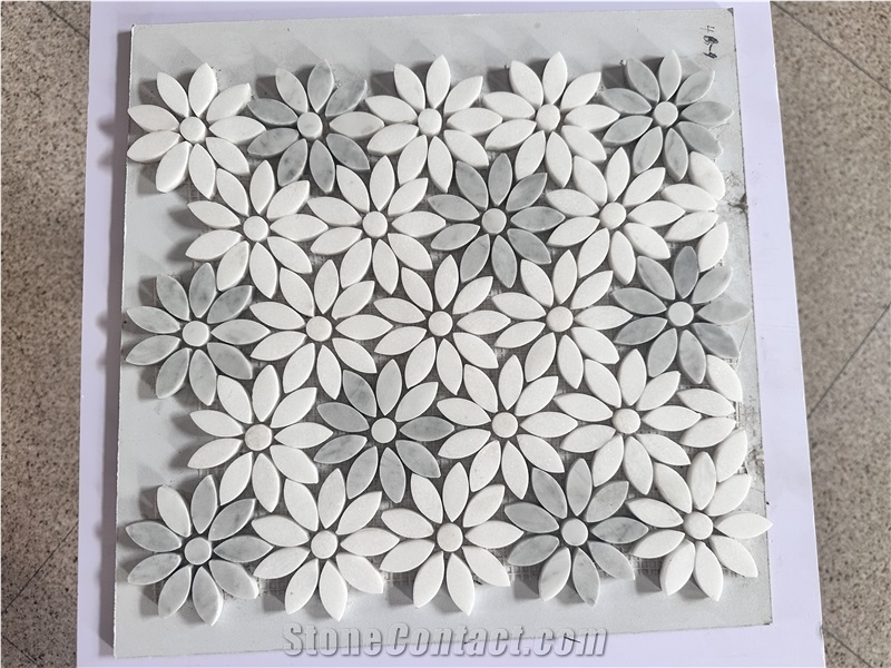 China Crystal White Marble Mosaic Design