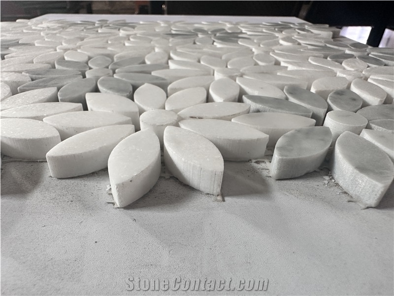 China Crystal White Marble Mosaic Design