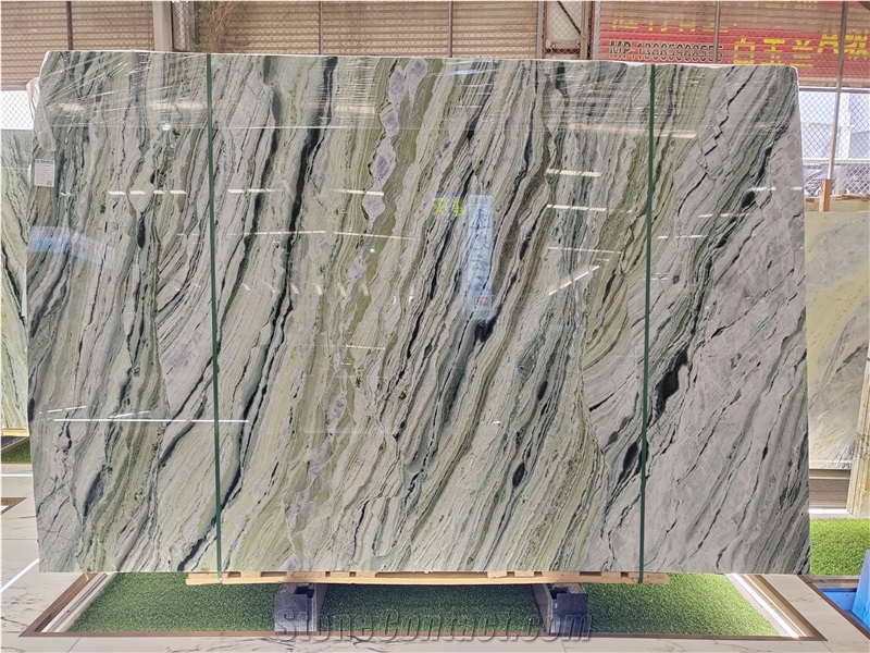 China Green Shangri La Jade Marble Slabs For Wall And Floor