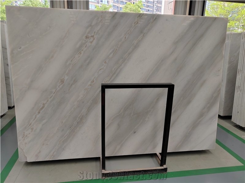 China Guangxi White Marble Stone Polished Slab Floor Tiles
