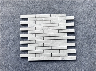 Custom Carrara White Natural Marble Polish Wall Mosaic Tiles