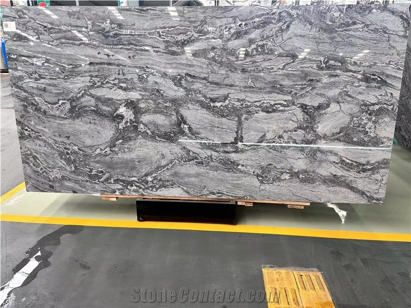 Custom Wave Gray Marble For Home Decoration Slabs Tiles