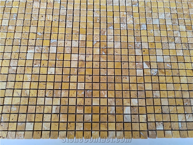 Desert Gold Travertine Mosaic Tiles
